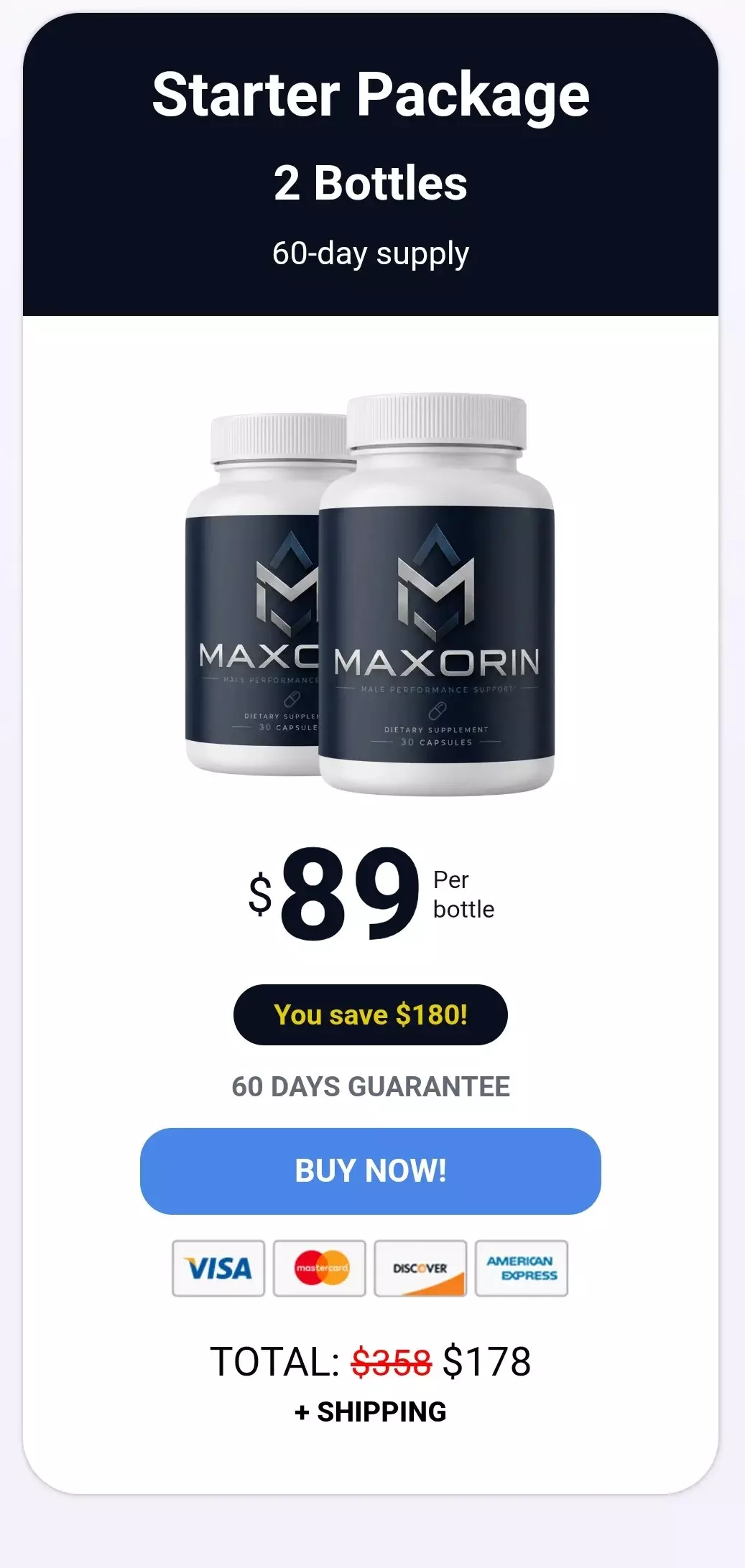 Maxorin™ 2 bottles pricing